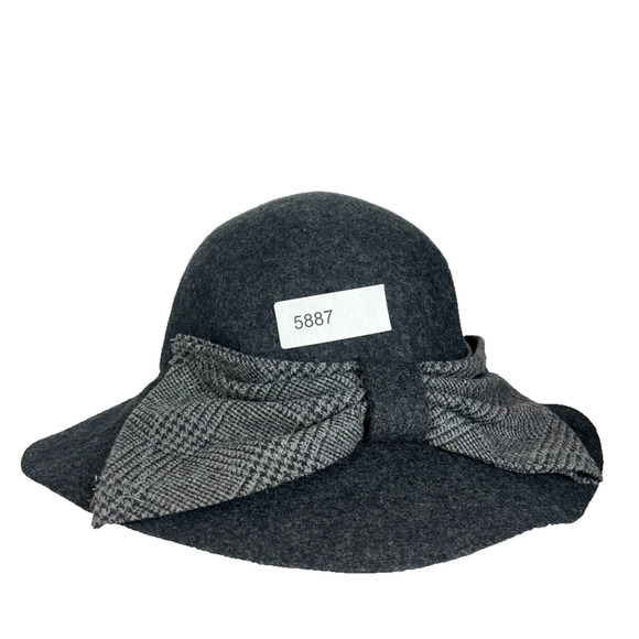 Nordstrom Womens Wool Felt Floppy Hat With Tweed Bow Made Italy Classic OS main image 9